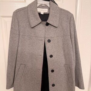Vintage Liz Claiborne Gray Wool blend  Coat